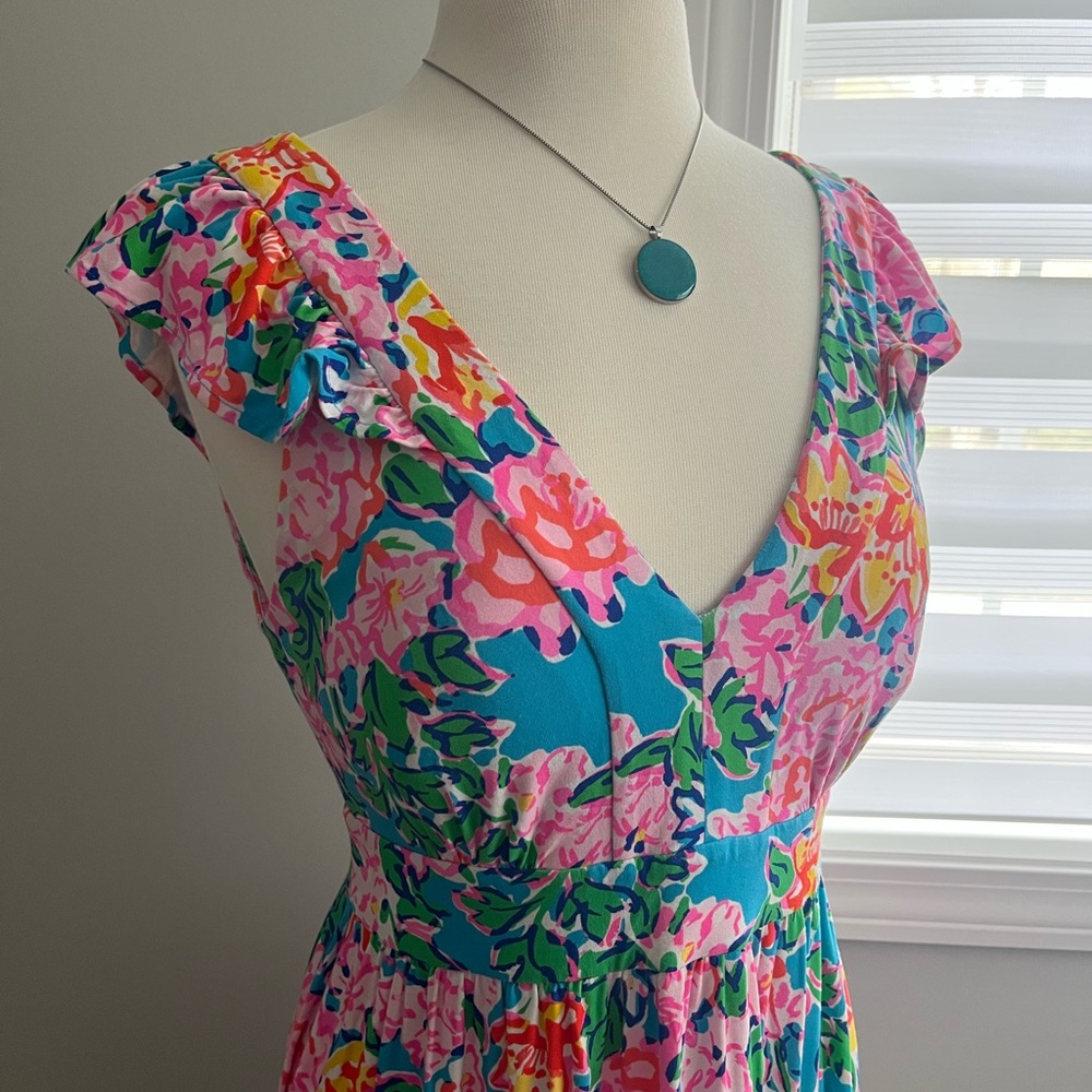 Lilly Pulitzer Vyra Maxi In Rose To the Occasion Dress size 8 EUC - Picture 3 of 8